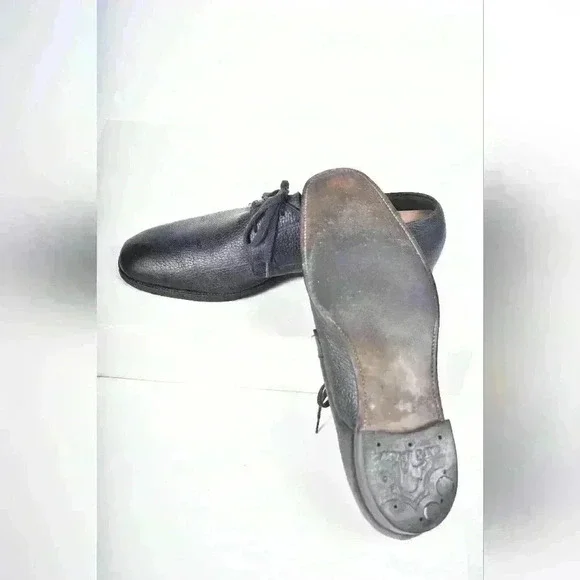 70s CHURCH'S Black Pebbled Ranch Oxhide Leather  Oxford Shoes 10E (11US) England - Picture 4 of 9